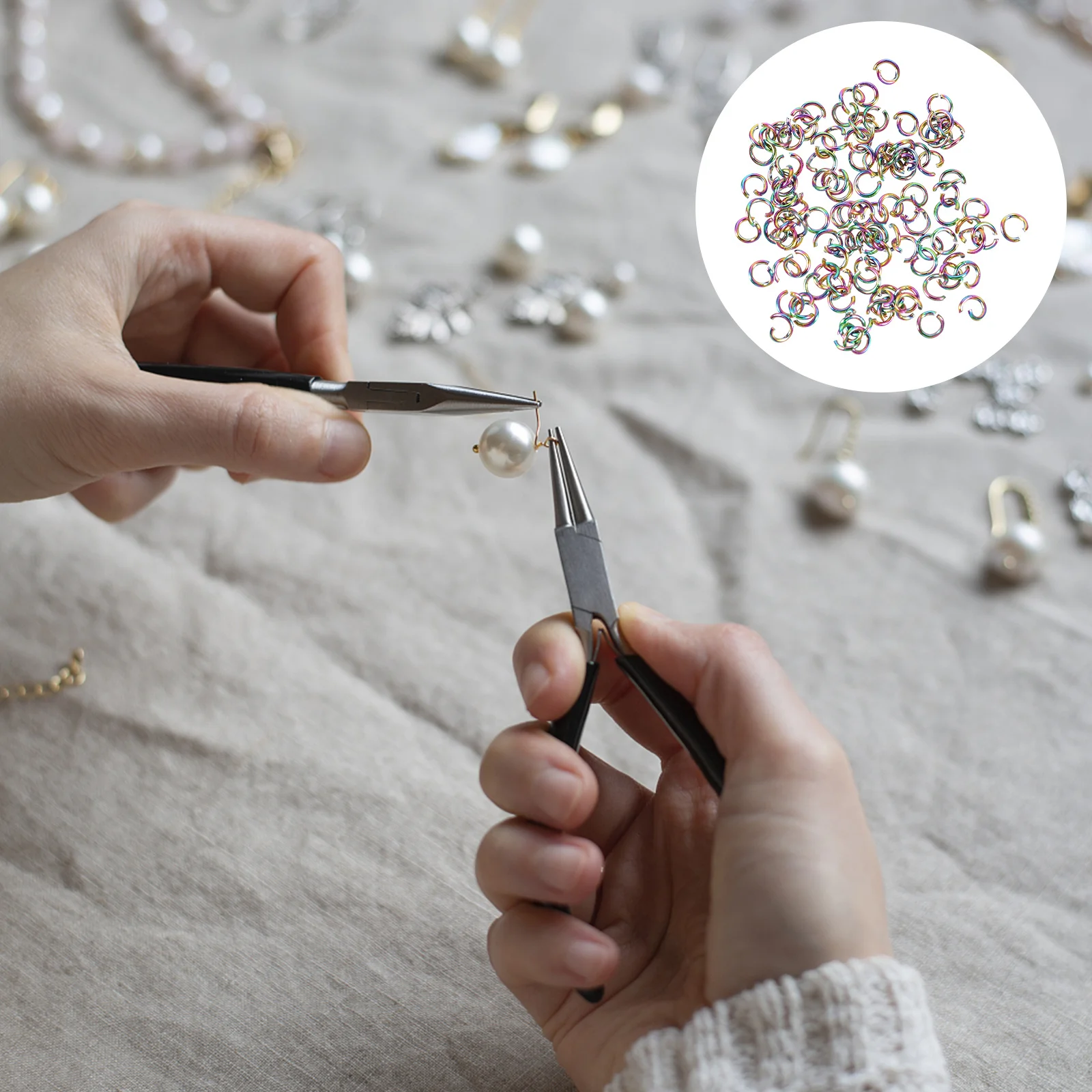 

100Pcs Stainless Steel Jewelry Accessories Open Jump Rings Durable Practical for DIY Jewelry Making Colorful Craft Supplies