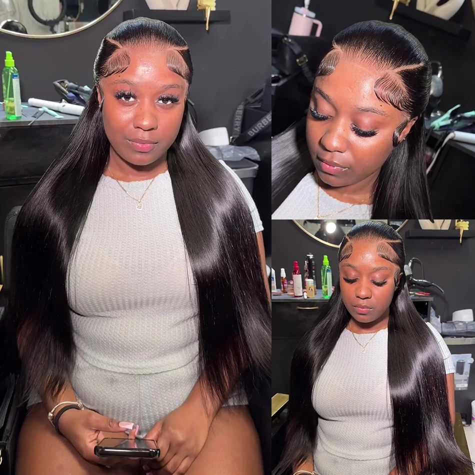 Straight Lace Front Human Hair Wigs For Black Women Natural Hairline Transparent 13x4 Lace Frontal Wig Human Hair Pre Plucked