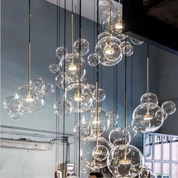 Plafonnier LED Suspendu en Verre à Bulles de Regina, Design Nordique poumons, Luminaire Décoratif d'Nik, Idéal pour un Salon ou une Salle à Manger