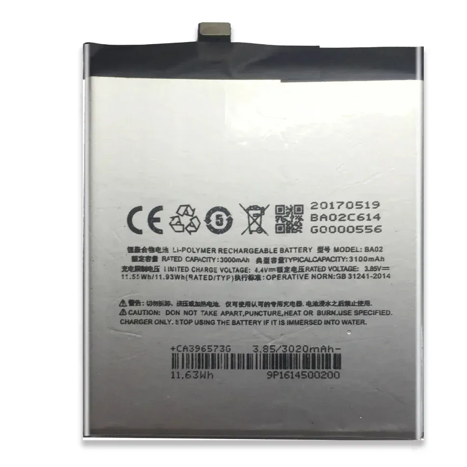 Nueva batería de 3100mAh BA02 para baterías de teléfonos móviles M3E A680Q