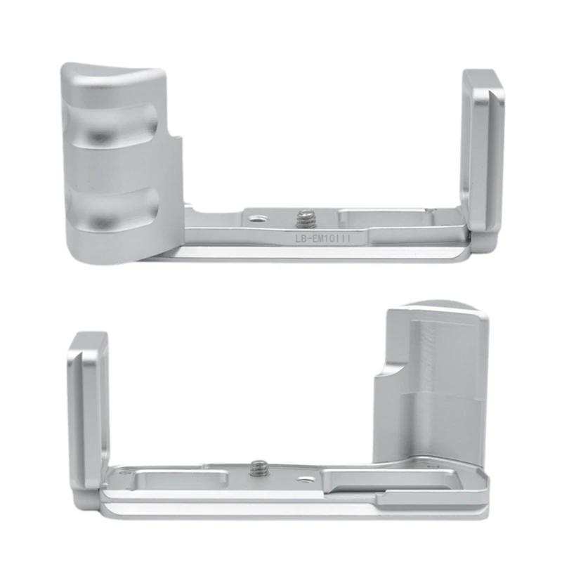 For E-M10III Camera L Bracket Hand Grip Quick Release Plate Camera Accessories Silver-A32R