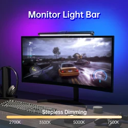 Barra De Luz LED Pendurada Para Monitor De PC, Lâmpadas De Mesa De Computador, Luzes De Escritório Magnéticas, Escurecimento Stepless, RBG