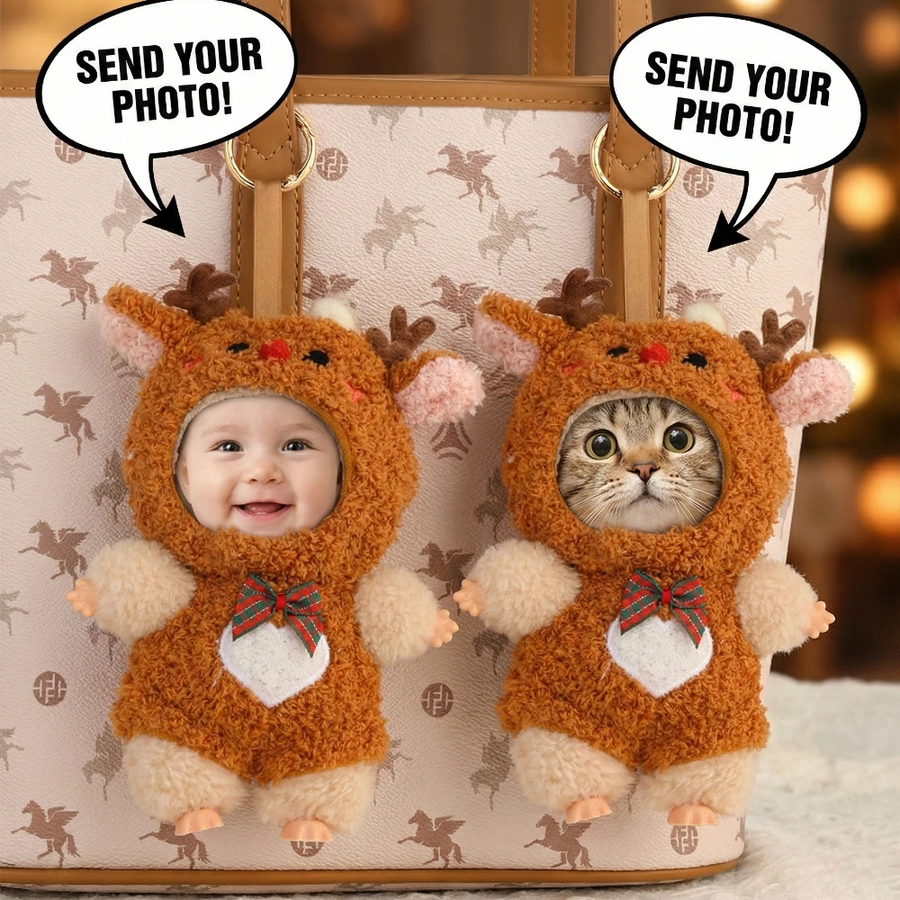 مضحك شخصية الوجه مخصص عيد الميلاد الرنة مفتاح سلسلة كاني نفس Layeye قلادة هدية لصديقها صديقة الحيوانات الأليفة الطفل