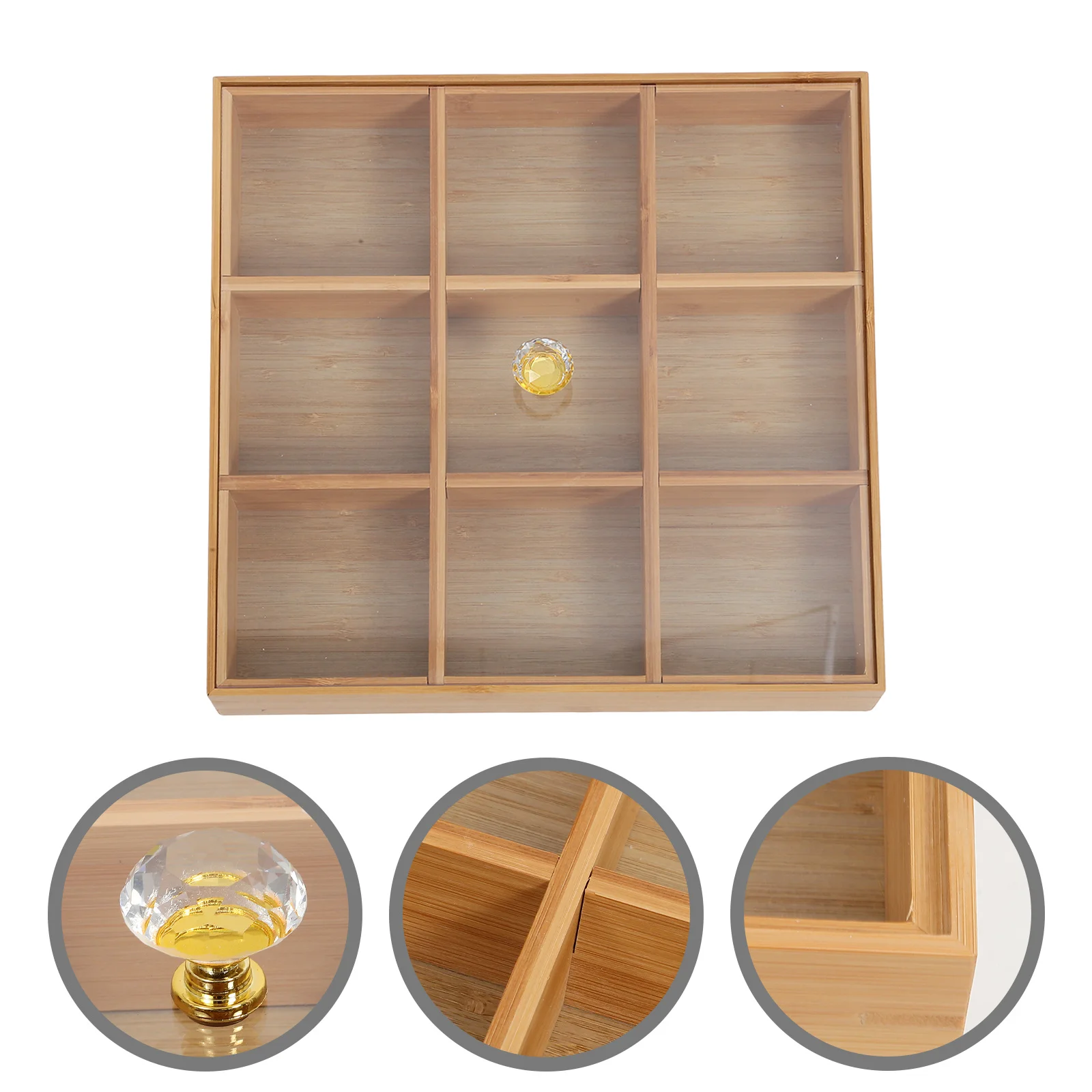 

Serving Plate Bamboo Tray Compartments Snacks Fruit Storage Holder Exquisite Practical Tea Set Cup Ornaments Display Christmas