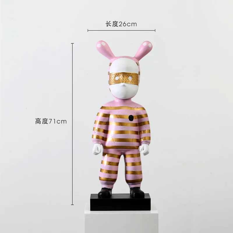 Adorno de suelo de personaje de muñeca de dibujos animados, gran y creativo, nórdico, para sala de estar, modelo de entrada, habitación, decoración suave para el hogar