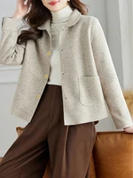 Classic Solid Short Woolen Coats for Woman Autumn Winter Warm Woman Clothing Button Up Female Coat Outfits New In Outerwears - Image 2