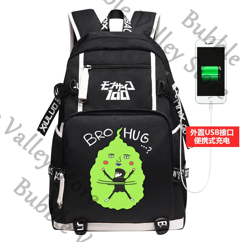

Аниме Mob Psycho100 Dimple Kageyama Shigeo, внешний USB-рюкзак для косплея, школьная сумка с героями мультфильмов, сумка для ноутбука, рюкзак на Рождество