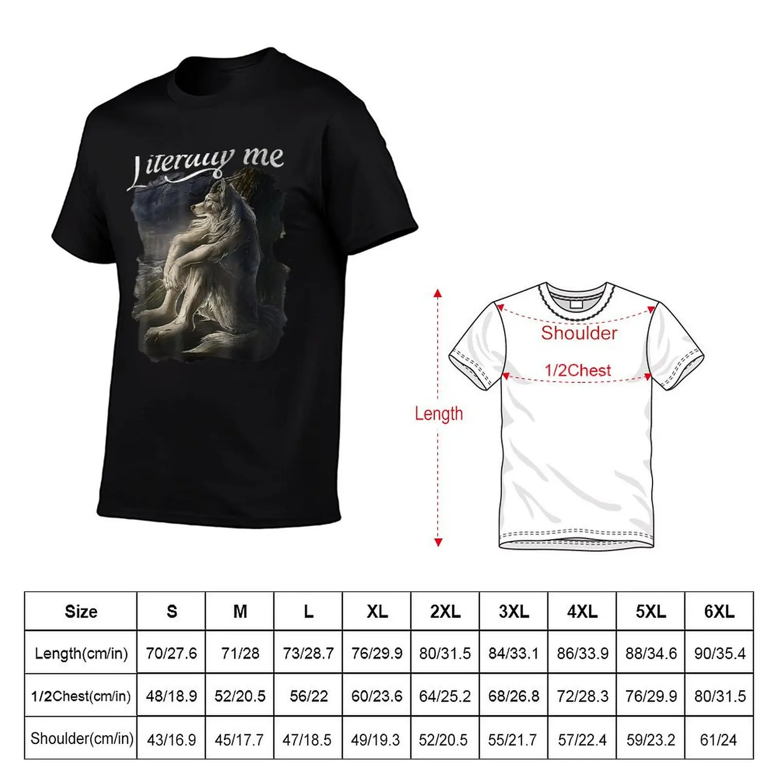 Sitting Wolf Literally Me Funny Meme T-Shirt tees plus sizes summer clothes Men's cotton t-shirt