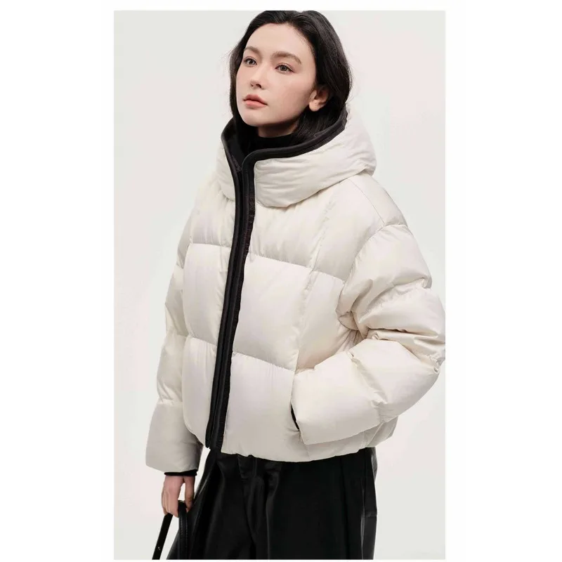 Female Winter Tops Coat Cotton-padded Clothes Hooded Thicken Retro Simple Comfortable Leisure Design Fashion Minority Versatile