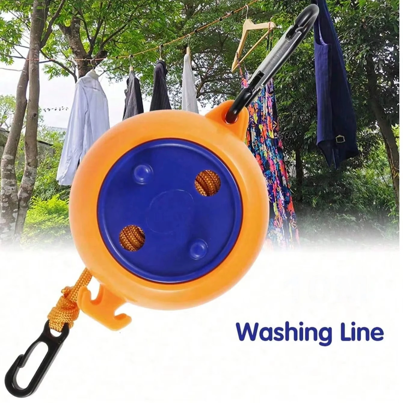 8M Portable Travel Clothes Drying Rack Retractable Clothesline Rope Outdoor Camping Portable Clothing Line for Laundry