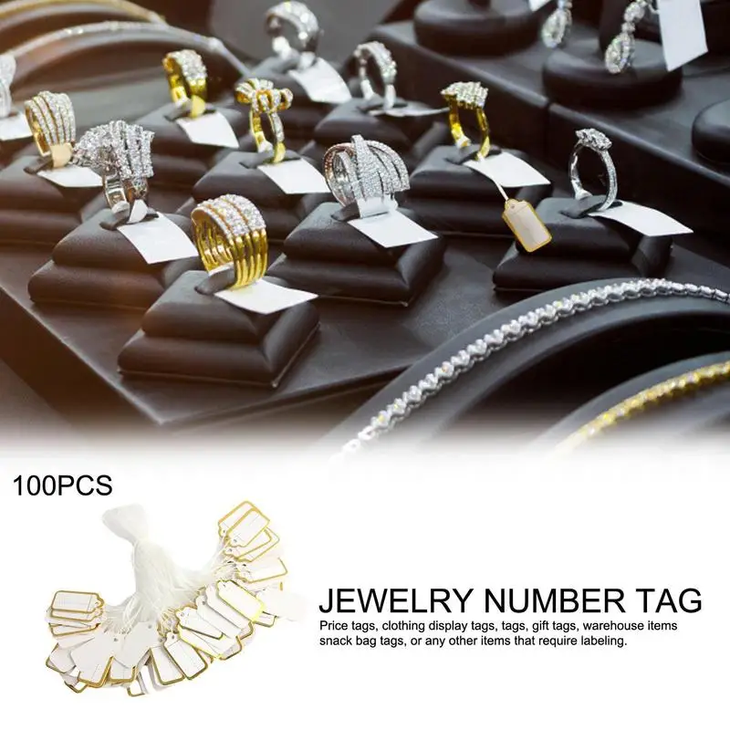 Jewelry Pricing Tags Marking Tags With String Attached 100Pcs Blank Marking Tags Labels For Pricing Jewelry Clothes Shoes