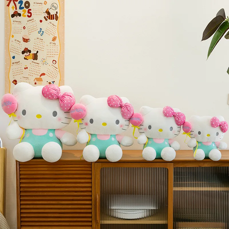 45 cm Sanrio Kawaii Hello Kitty Plüschtier Gefüllte Puppe Ballon Design Süßes Geburtstagsgeschenk für Kinder Großer weicher Teddybär Großhandel