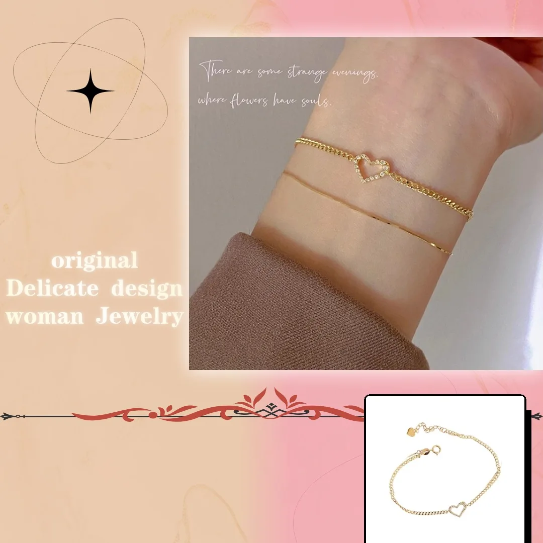 

Crystal clear unique delicate novel original Bracelet Luxury Sterling Silver 925 Women's Original Luxury Brand Birthday Jewelry