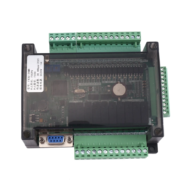 1 Uds FX3U-24MR PLC Placa de Control Industrial 6AD 2DA con comunicación 485 y RTC (A)