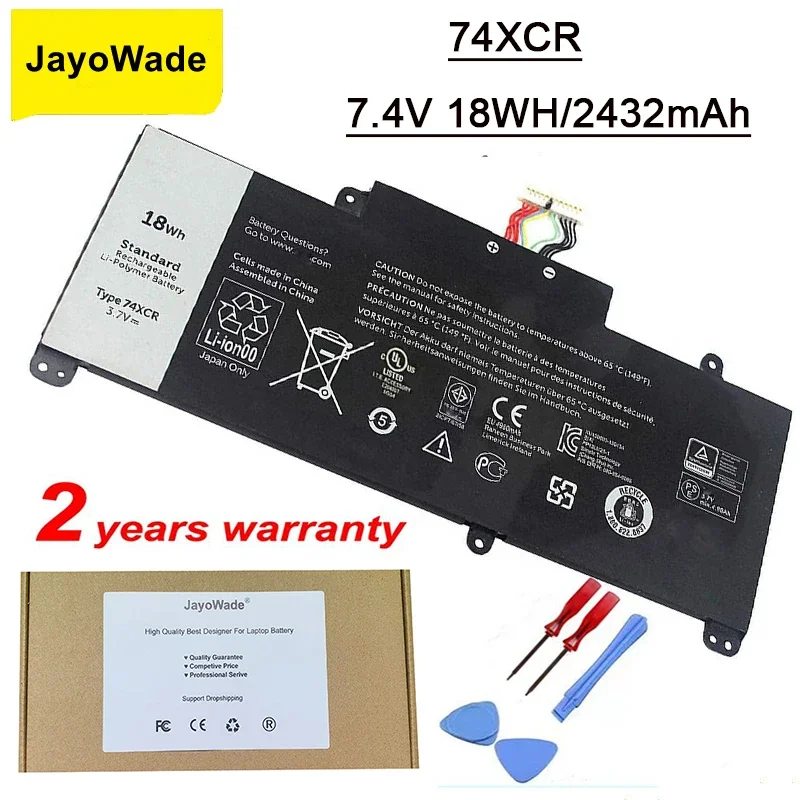 

Умный аккумулятор для ноутбука 74XCR 074XCR для Dell Venue 8 Pro 5830 T01D VXGP6 X1M2Y, серия планшетов 3,7 В, 18 Вт, 74XCR, аккумуляторы для ноутбуков