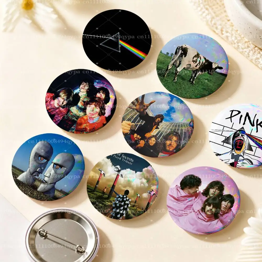 P-Pink F-Floyd The Wall Pin Buttons Round Badge for Clothes Bags Hats Pins Accessories Backpacks Tote Bags Unisex Outfit Decor