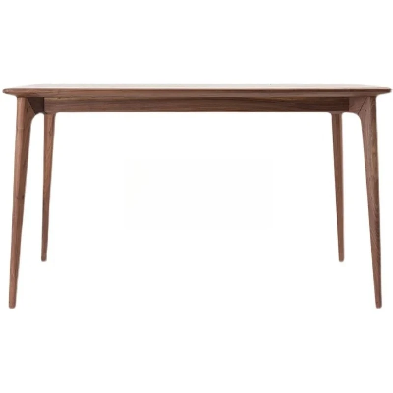 

Скандинавский обеденный стол из цельного дерева, современный, ресторанный многофункциональный прямоугольный обеденный стол из черного ореха и стулья из дерева