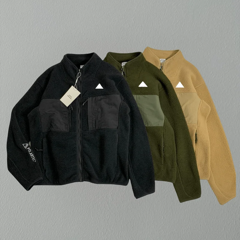 

25ss Autumn Winter Outdoor Fleece Double Pocket Stand Up Collar Sports Jacket Thick and Warm Men's and Women's Hoodie