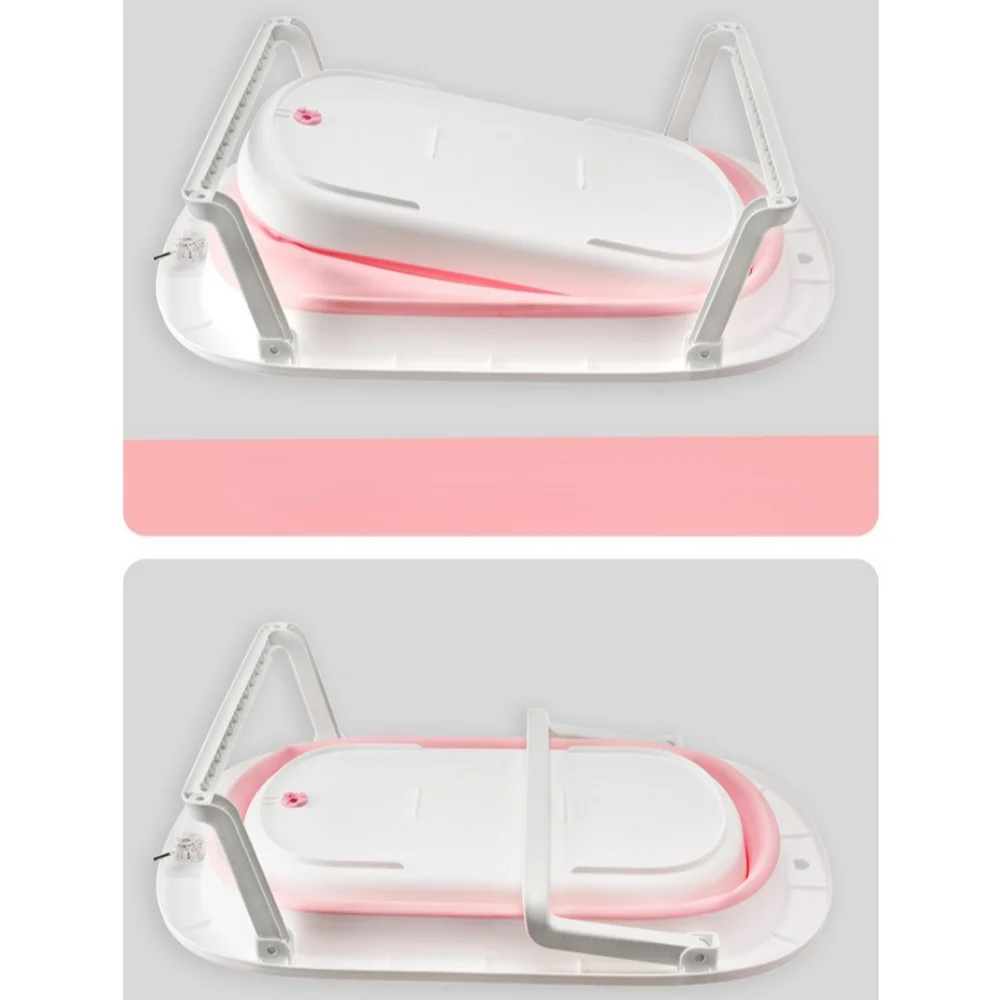 Baby folding bathtub, Plastic pet Elongated bath tool,  portable with soft pad