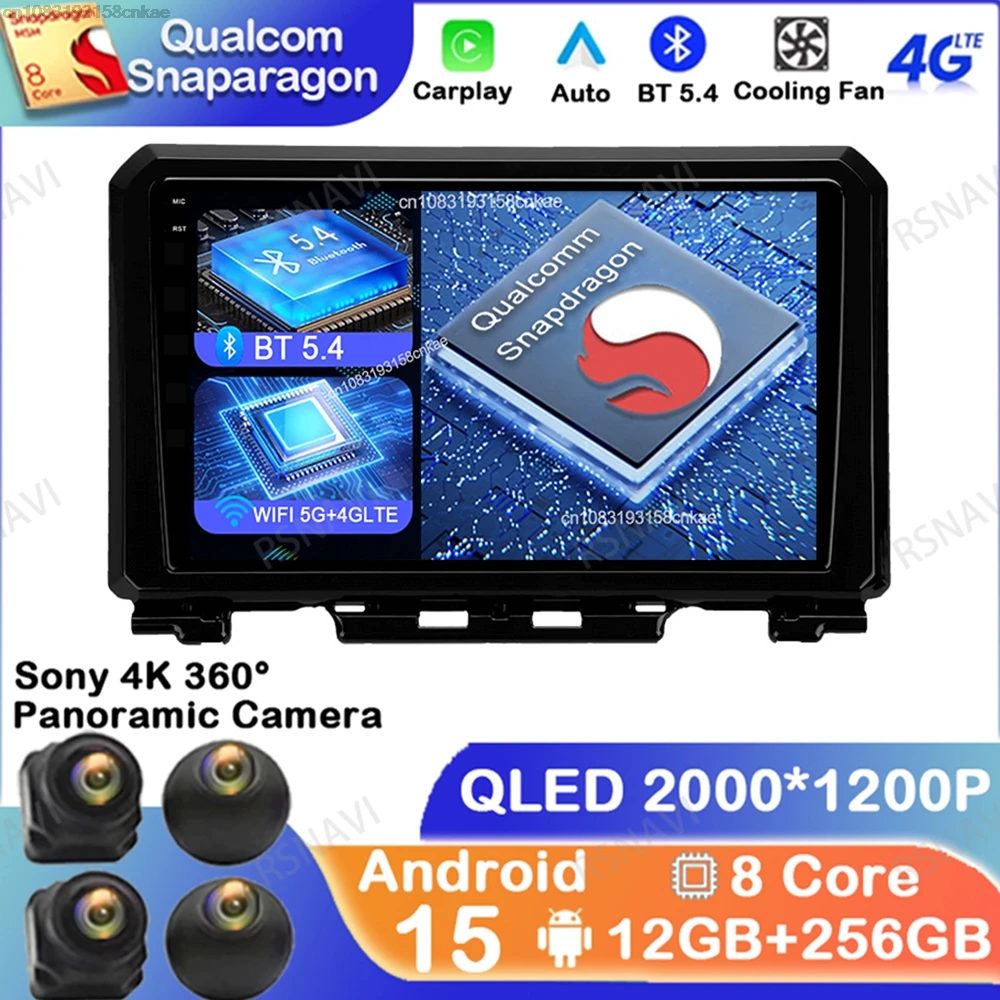 

Android 15 для Suzuki Jimny JB64 JB74 2018 2019 2020 навигационный стерео DSP QLED головное устройство Qualcomm 5G WIFI DVD BT авторадио GPS