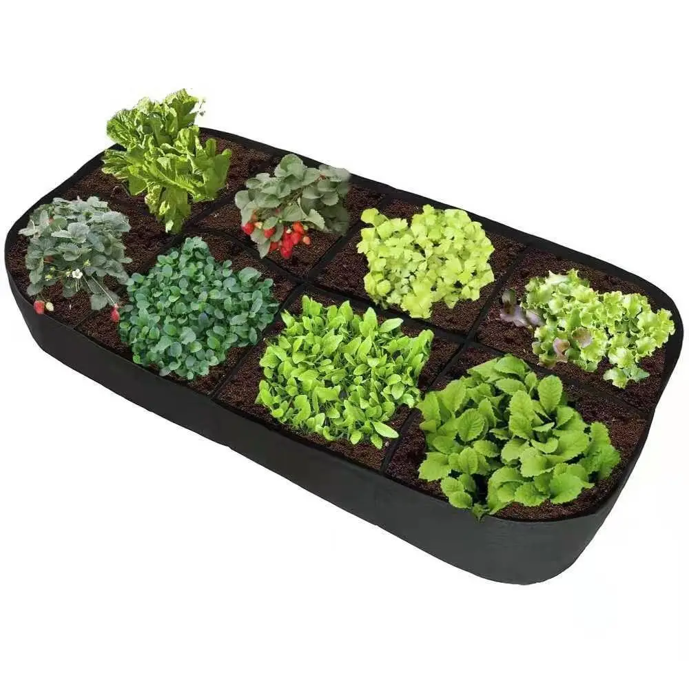 Felt Garden Planting Bag Rectangle Garden Tools Planting Nursery Pot Multi-gird Plant Nutrition Bag