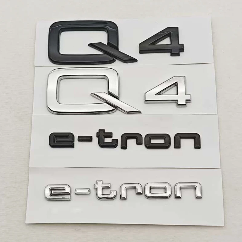 Image of NEUE 3D ABS Auto-Buchstaben-Embleme Q4 e-tron Abzeichen für Heckklappe und Seitenverkleidung für Audi Q4 e-tron Q6 Auto-Heckmarkierungszubehör