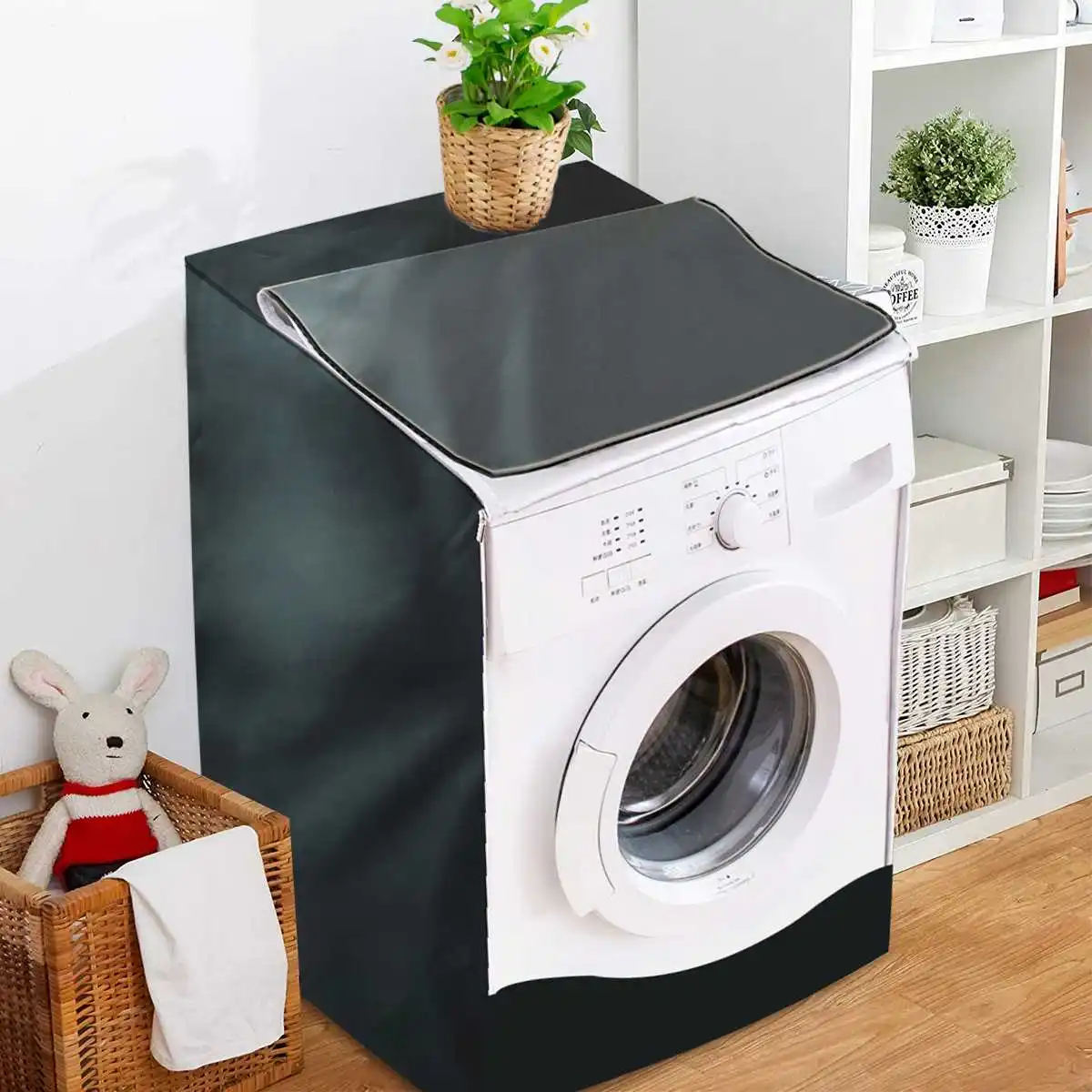 Waterproof Washing Machine Cover Automatic Roller Washer Sunscreen Dustproof Cover Protective Dryer Oxford Cloth Front Open