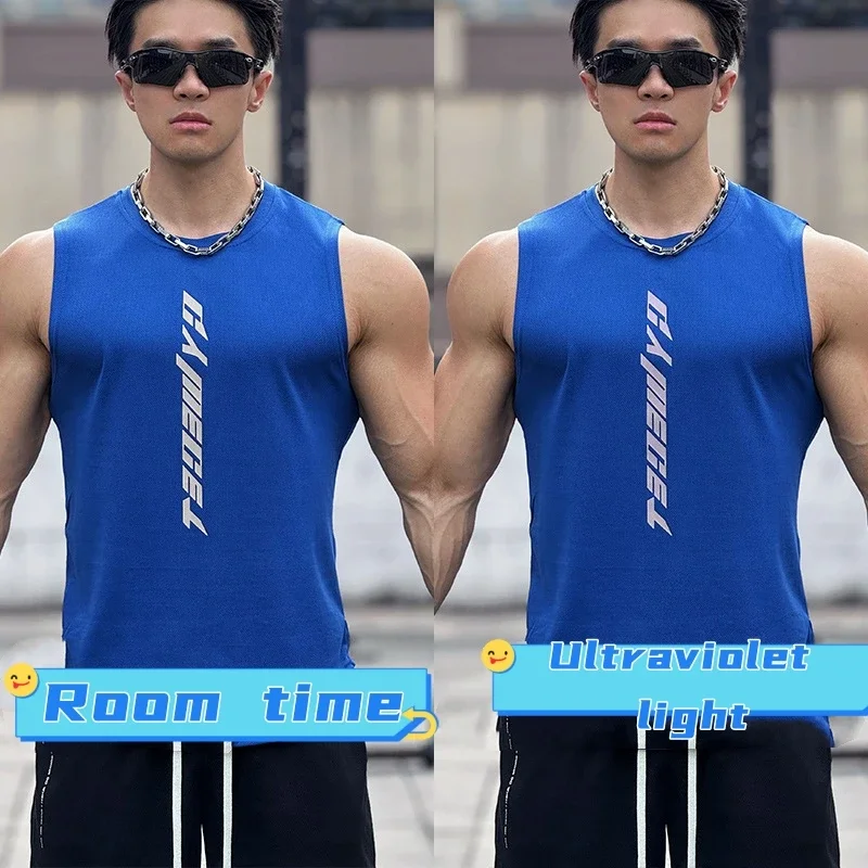 2026 NEW Fitness Sports Tank Tops Men Gyms Workout Sleeveles Shirt Male Summer Loose Undershirt basketball Running men Vest