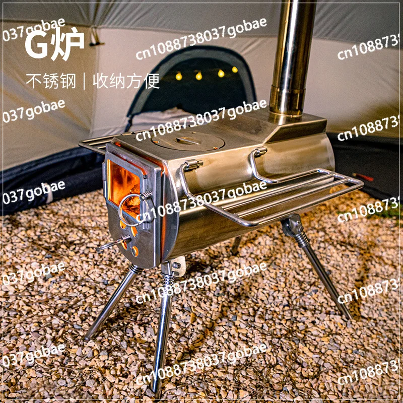 

Picnic Stove Folding Wood Stove, Green Tent Outdoor Camping Picnic Household