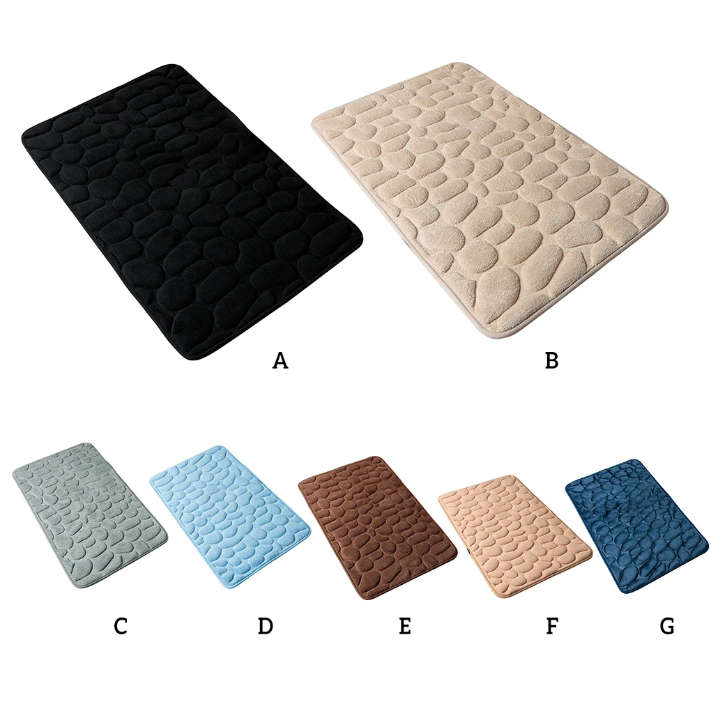 

Embossed Bath Mat Non-Slip Floor Soft Absorbent Bathroom Rug Toilet Kitchen Bathmat Kids Safety Coffee 60x90cm