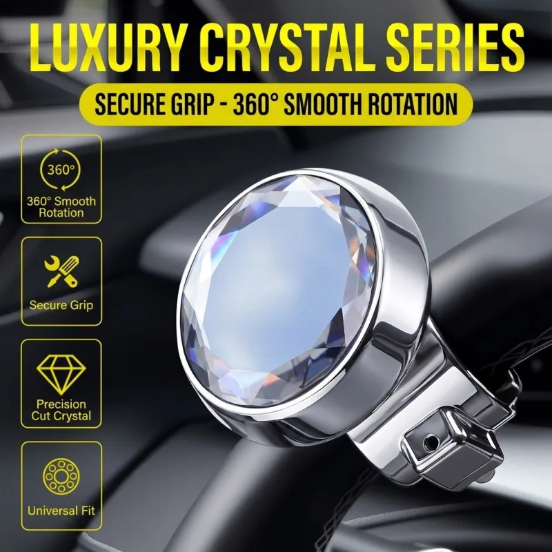 Car Turning Steering Wheel Ball Handle with Spinner Knob Rotating Steering Wheel Spinner Knob Universal Steering Wheel Booster