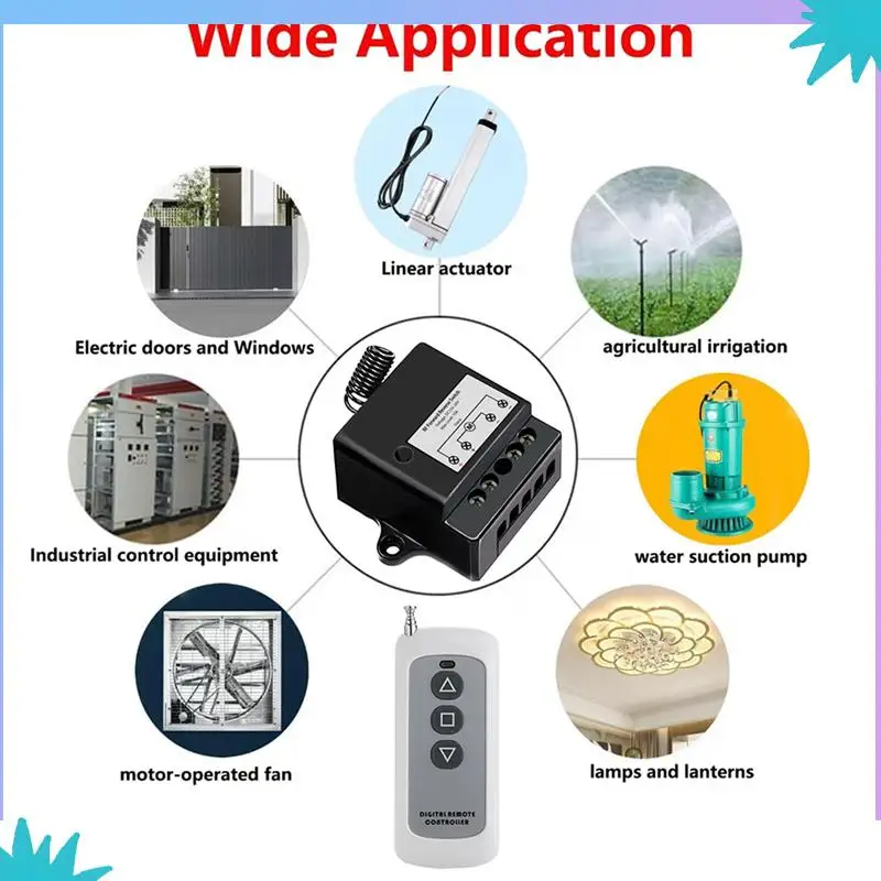 ABZW 2X DC12V-24V Forward Reverse Switch, Linear Actuator Remote Control, 10A Current, 165 Ft Range ,Linear Actuator