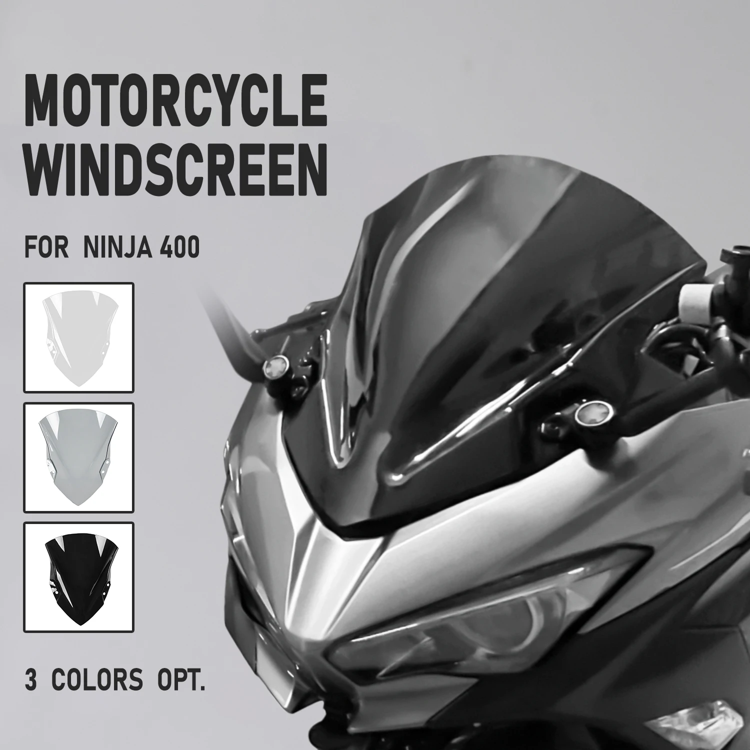 

Ninja250 Ninja400 Windshield For 2018-2023 Kawasaki Ninja 250 400 Wind Shield Screen Deflectors Protector Motorcycle Accessories