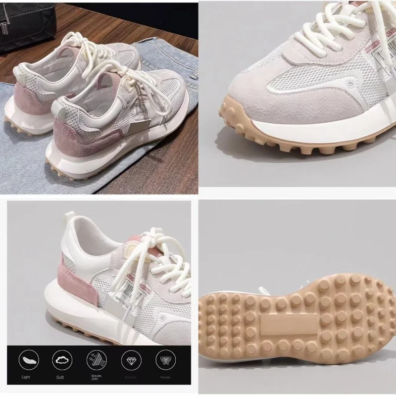 Dames Zomer Hardloopschoen 2023 Luxe Merk Vrijetijdsschoenen Voor Dames Mesh Ademend Platform Designer Roze Dames Sneakers