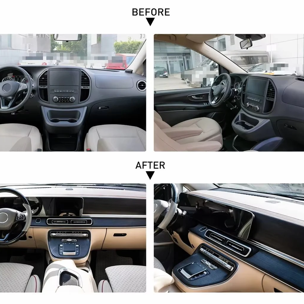 OEM Standard V300 Dashboard Vito W447 Full Cockpit Set Dual Screen Plug Play Conversion Luxury Interior Kits