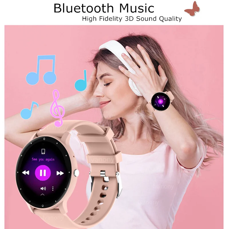 ساعة يد ذكية نسائية مزودة بتقنية البلوتوث ومساعد صوت ومخصص لشاشة 1.39 بوصة تعمل باللمس كوري تدعم الساعة الذكية 2023