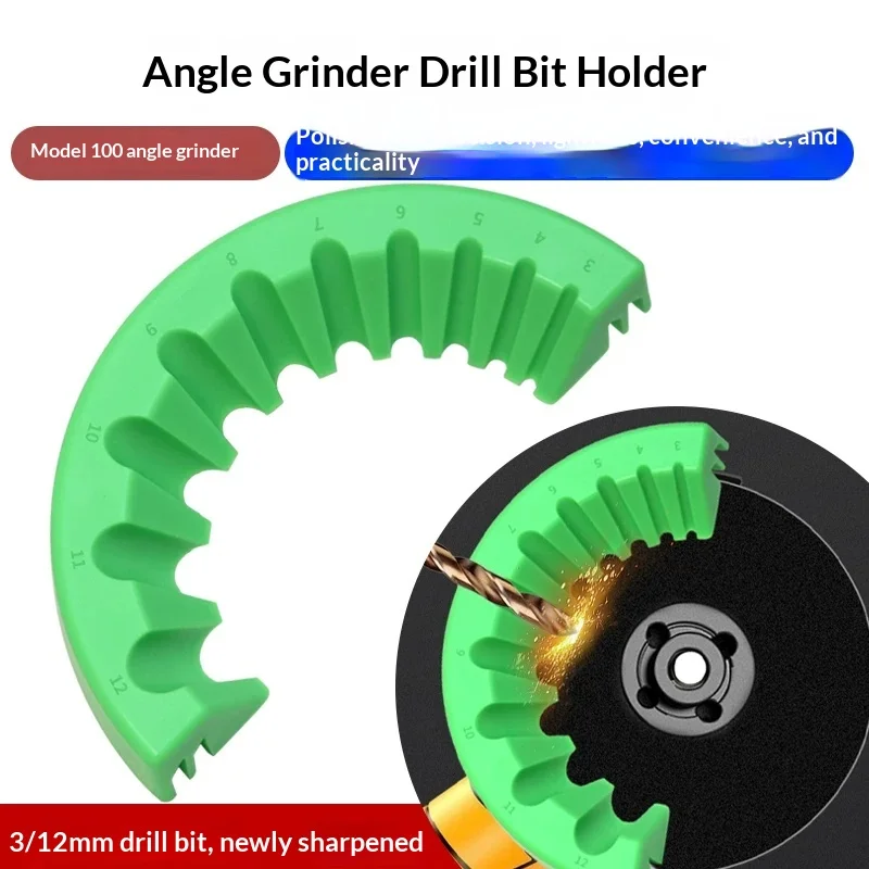Angle Grinder Drill Bit Sharpener 3-12mm Drill Bit Grinding Attachment for 100 Type Angle Grinder Portable Twist Drill