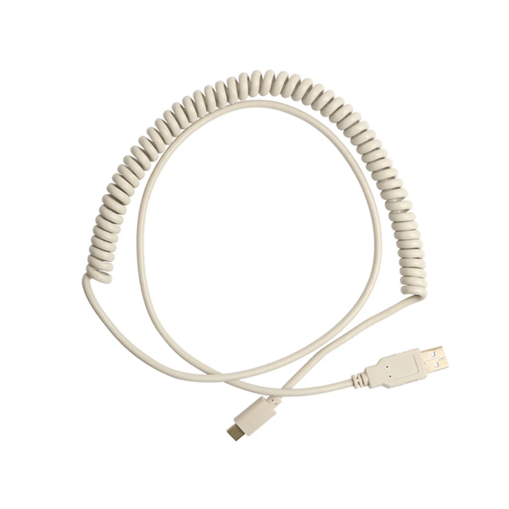 

1pc Bolded Coiled Cable Sturdy Connector Keyboard Spiral Spring Wire Compatibility Transmission