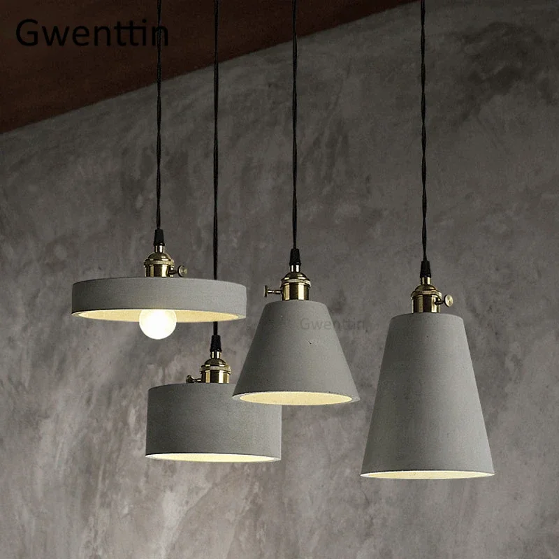 

Cement Pendant Light Vintage Loft Chandelier Decor Hanging Lamp for Living Room Kitchen Ceiling LED Lighting Fixtures Luminaire