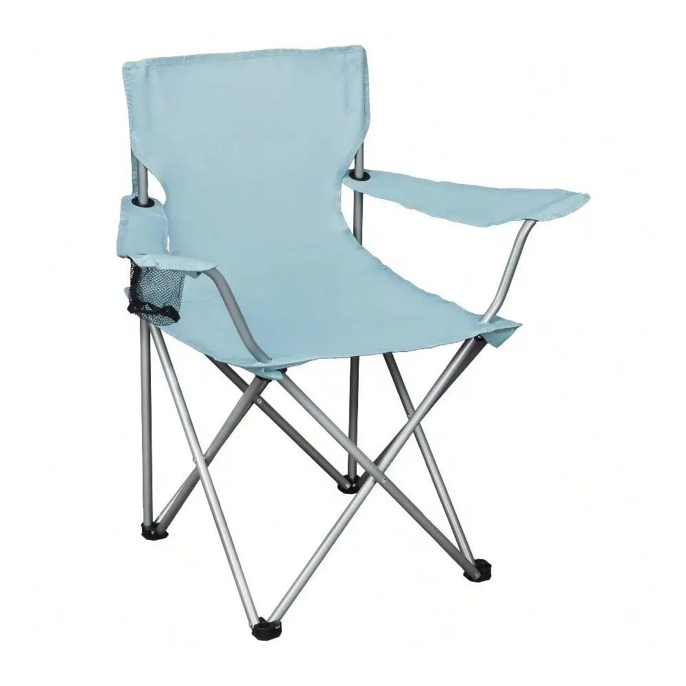 

Vintage Blue Foldable Camping Chair With BuiltIn Cup Holder, AllWeather Lightweight Portable Chair For Picnic, Travel, Beach Ou