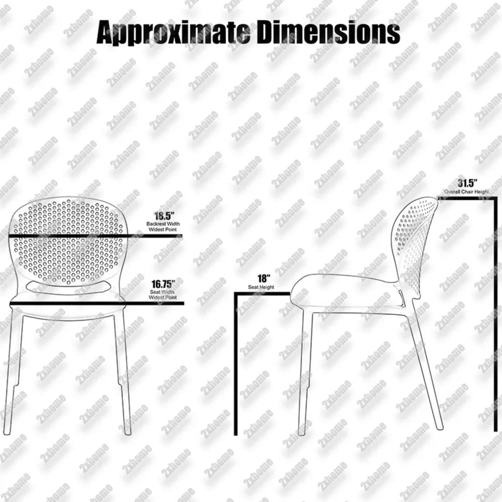 Set of 4 Modern Pool Patio Dot Chairs, Stackable Dining Side Chairs for Indoor Outdoor Kitchen Living Room Restaurant, Mustard image 3