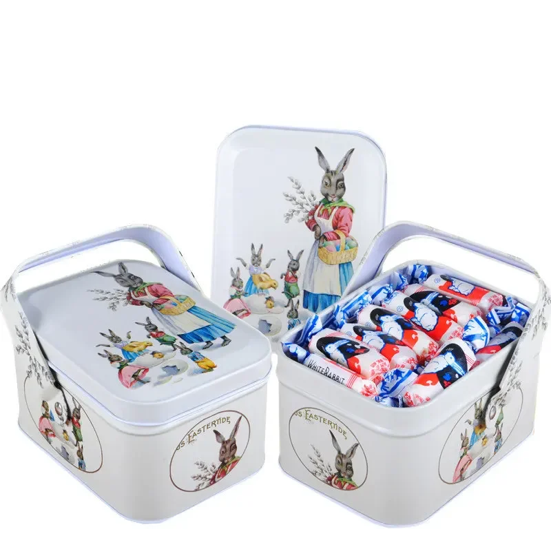 1Pc Vintage Small Suitcase Storage Tin With Lids Candy Cookie Box For Wedding Birthday Party Decorative Metal Gift Boxes