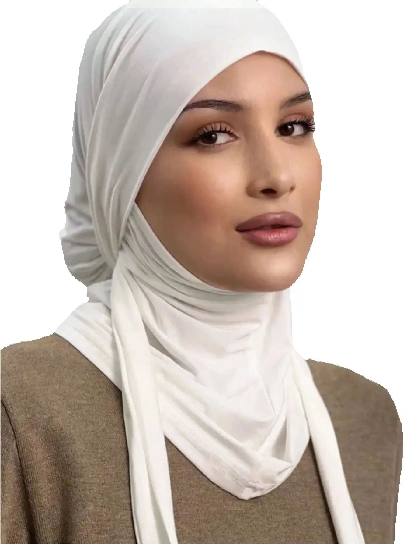 

Muslim Women Amira Underscarf Instant Scarf Jersey Hijab Islamic Headscarf Bonnet Pull On Head Wrap Tie Back Head Neck Cover Hat