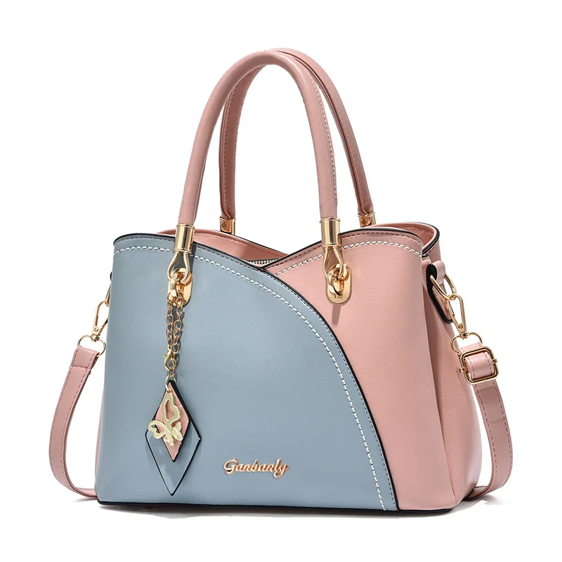 

Color-blocked commuter versatile gift new fashion handbag large-capacity plaid color-blocking middle-aged women's shoulder cross