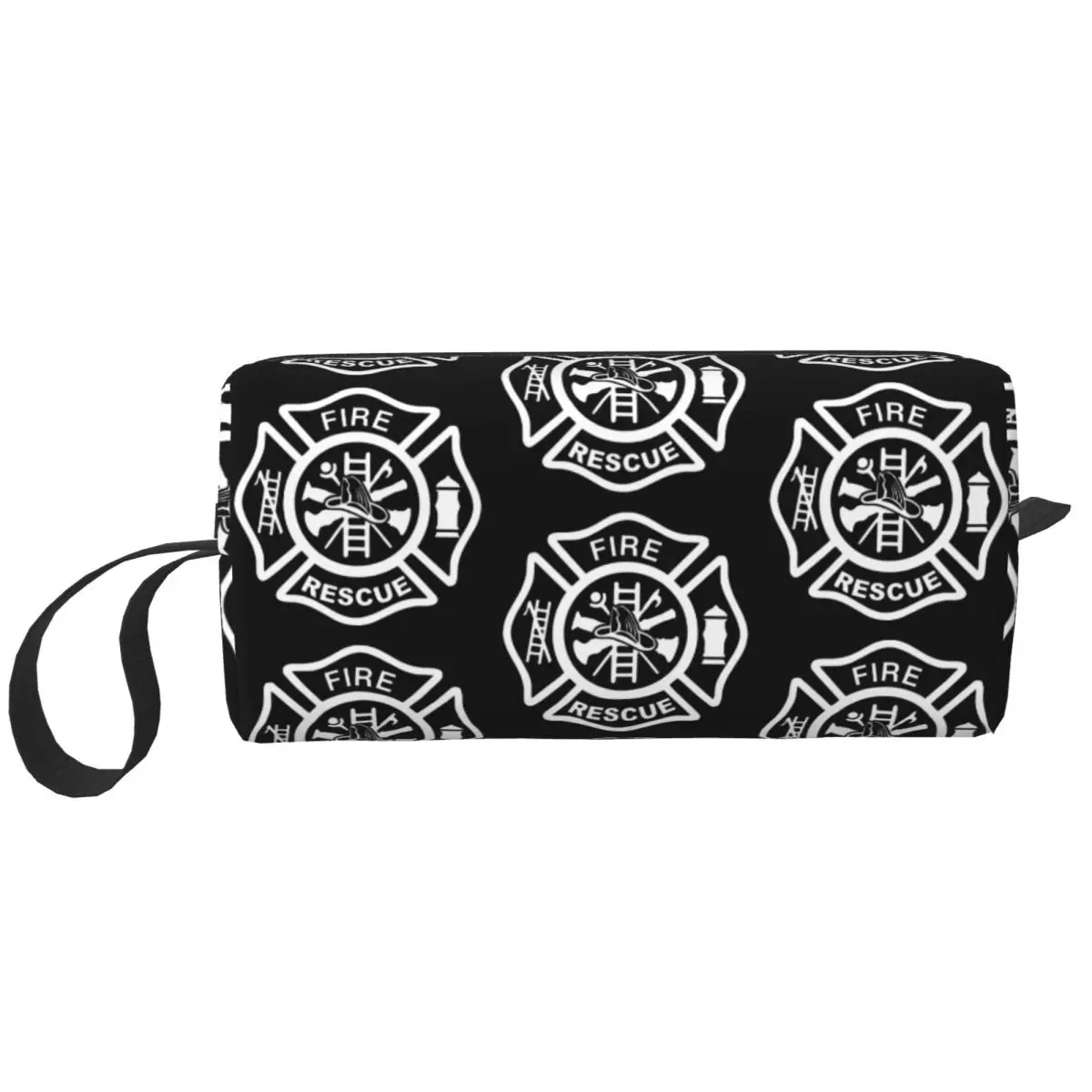 Fire Rescue Firefighter Cosmetic Bag Women Cute Big Capacity Makeup Case Beauty Storage Toiletry Bags