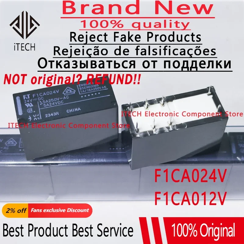 5-10PCS/Lot F1CA005V 、F1CA012V 、F1CA024V DIP-8 New Original Power Relay DPDT FTR-F1CA012V 、FTR-F1CA024V 、FTR-F1CA005V