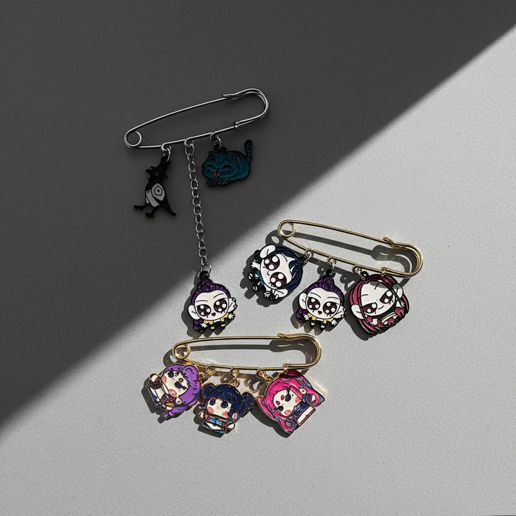 KPop شيطان الصيادين الرسوم المتحركة فيلم المينا دبابيس لطيف دبوس أمان بروش التلبيب شارة بدبوس مجوهرات الأزياء للملابس والاكسسوارات #2