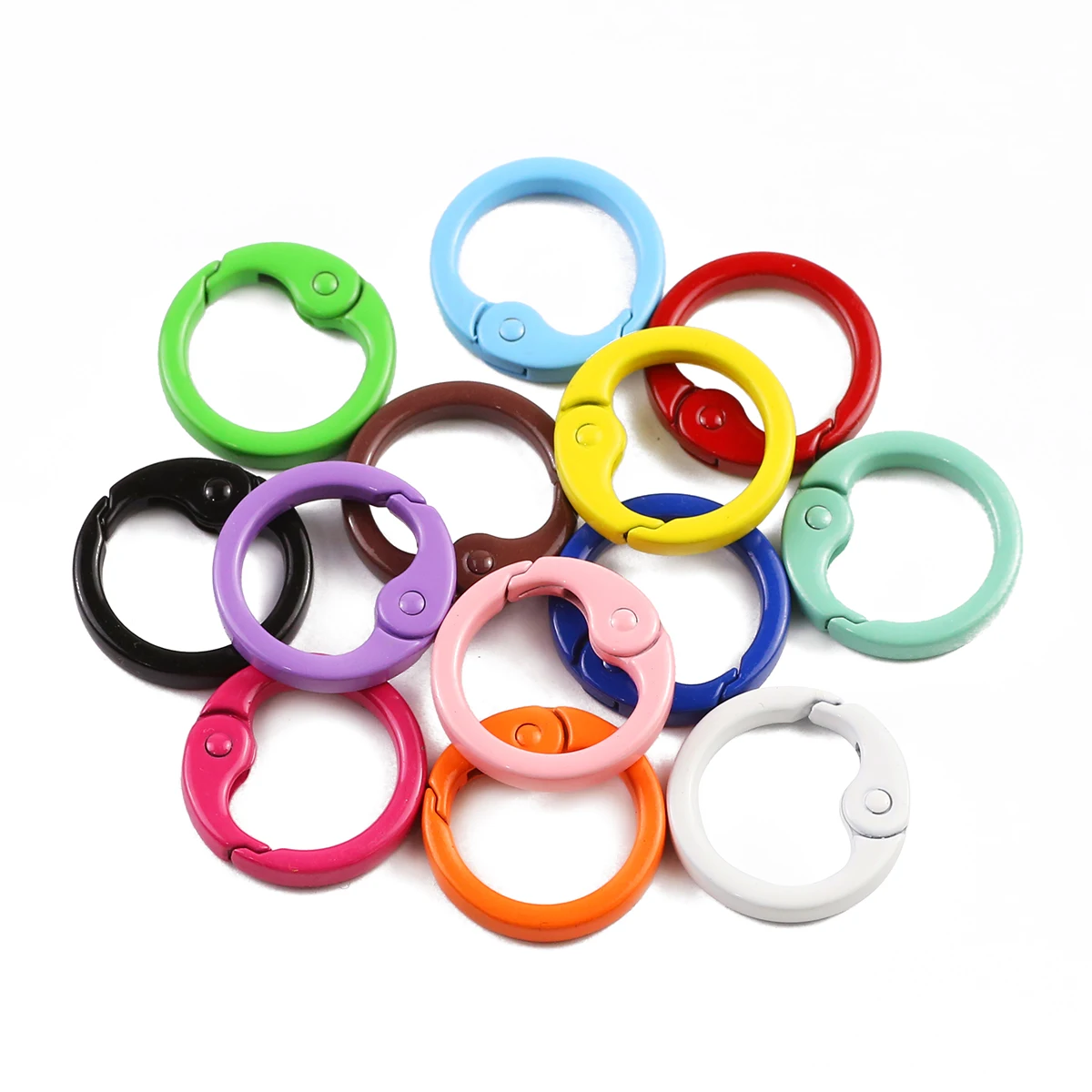 2~10pcs 9 Colours Round Keychain Key Ring Lobster Clasp Hook For women's Jewelry DIY Bracelet Necklace Making Accessories