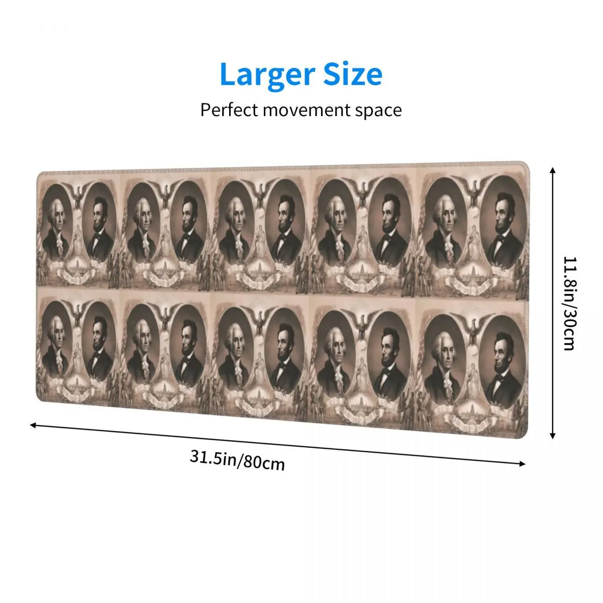 Large Mouse Pad George Washington And Abraham Lincoln Gamer PC Laptop Mats Keyboard Carpet Computer Gaming Office Desk Mat
