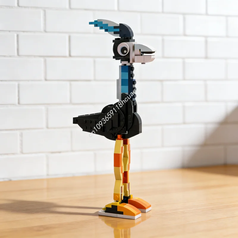 133 pièces MOC Creator 3 1 Modèle d'oiseau à pattes longues Blocs de construction Architecture Assemblage Cadeaux de Noël DIY Jouets éducatifs créatifs Idée